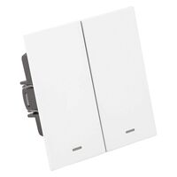 Выключатель двухклавишный c индикатором Мия (белая магнолия) / Stekker RSW10-3102-01