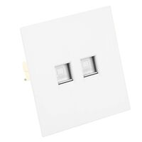 Розетка RJ-45 двойная Мия (белая магнолия) / Stekker RST00-3111-01