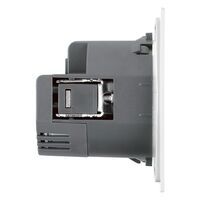 Розетка с заземлением, защитными шторками и USB тип A+C Мия (белая магнолия) / Stekker RST16-3119-01