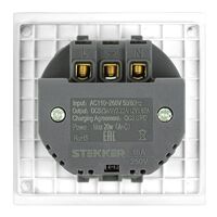 Розетка с заземлением, защитными шторками и USB тип A+C Мия (белая магнолия) / Stekker RST16-3119-01