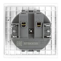 Розетка без заземления с защитной шторкой Мия (белая магнолия) / Stekker RST16-3109-01