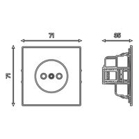 Розетка без заземления с защитной шторкой Мия (белая магнолия) / Stekker RST16-3109-01