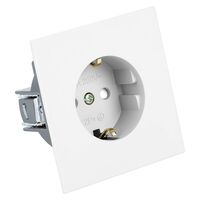 Розетка с заземлением и защитной шторкой Мия (белая магнолия) / Stekker RST16-3110-01