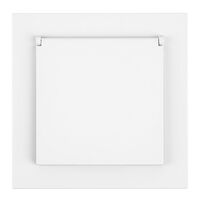 Розетка с заземлением, защитными шторками и крышкой Мия (белая магнолия) / Stekker RST16-3112-01