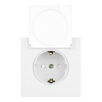 Розетка с заземлением, защитными шторками и крышкой Мия (белая магнолия) / Stekker RST16-3112-01