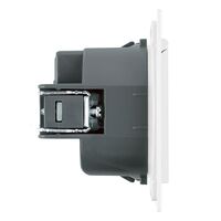 Розетка с заземлением, защитными шторками и крышкой Мия (белая магнолия) / Stekker RST16-3112-01