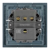 Выключатель трехклавишный Мия (черный бархат) / Stekker RSW10-3108-05