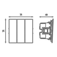 Выключатель трехклавишный Мия (черный бархат) / Stekker RSW10-3108-05