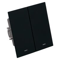 Выключатель двухклавишный c индикатором Мия (черный бархат) / Stekker RSW10-3102-05