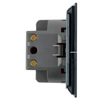 Выключатель двухклавишный c индикатором Мия (черный бархат) / Stekker RSW10-3102-05