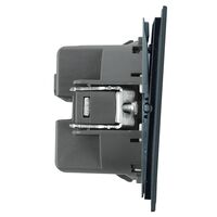 Переключатель двухклавишный Мия (черный бархат) / Stekker RSW10-3107-05