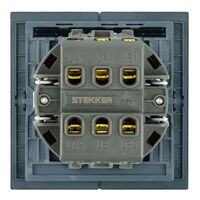 Переключатель двухклавишный Мия (черный бархат) / Stekker RSW10-3107-05