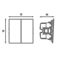Переключатель двухклавишный Мия (черный бархат) / Stekker RSW10-3107-05