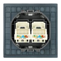 Розетка RJ-45 двойная Мия (черный бархат) / Stekker RST00-3111-05