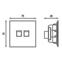 Розетка RJ-45 двойная Мия (черный бархат) / Stekker RST00-3111-05