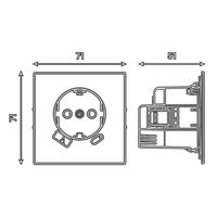 Розетка с заземлением, защитными шторками и USB тип A+C Мия (черный бархат) / Stekker RST16-3119-05