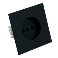 Розетка без заземления с защитными шторками (черный бархат) / Stekker RST16-3109-05