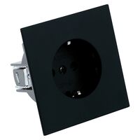 Розетка с заземлением и защитными шторками Мия (черный бархат) / Stekker RST16-3110-05