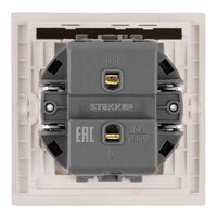Выключатель одноклавишный c индикатором Мия (пудровый жемчуг) / Stekker RSW10-3101-08