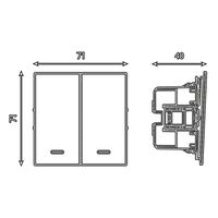 Выключатель двухклавишный c индикатором Мия (пудровый жемчуг) / Stekker RSW10-3102-10