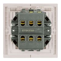 Переключатель двухклавишный Мия (пудровый жемчуг) / Stekker RSW10-3107-08