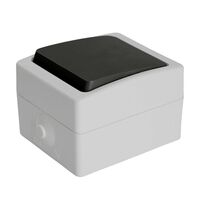 Выключатель одноклавишный Велена (серый/графит) / Stekker PSW10-111-54