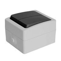 Выключатель двухклавишный Велена (серый/графит) / Stekker PSW10-121-54