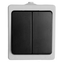 Выключатель двухклавишный Велена (серый/графит) / Stekker PSW10-121-54