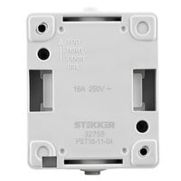 Розетка с заземлением и крышкой Велена (серый/графит) / Stekker PST16-11-54