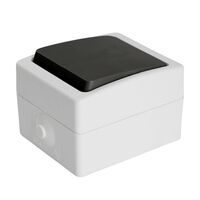 Переключатель одноклавишный Велена (серый/графит) / Stekker PSW10-112-54