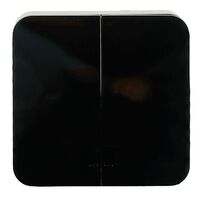 Выключатель двухклавишный с подсветкой София (черный) / Stekker MSW10-21-02