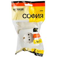 Розетка с заземлением София (белый) / Stekker MST16-11-01