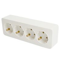 Розетка на 4 гнезда с заземлением София (белый) / Stekker MST16-14-01