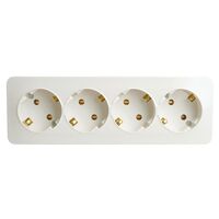 Розетка на 4 гнезда с заземлением София (белый) / Stekker MST16-14-01