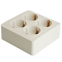 Розетка на 4 гнезда с заземлением, квадрат София (белый) / Stekker MST16-14S-01