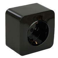 Розетка с заземлением София (черный) / Stekker MST16-11-02