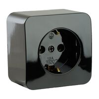 Розетка с заземлением София (черный) / Stekker MST16-11-02