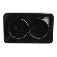 Розетка двойная без заземления София (черный) / Stekker MST10-12-02