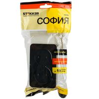 Розетка двойная без заземления София (черный) / Stekker MST10-12-02