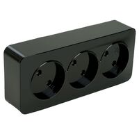 Розетка тройная без заземления София (черный) / Stekker MST10-13-02
