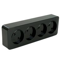 Розетка на 4 гнезда без заземления София (черный) / Stekker MST10-14-02