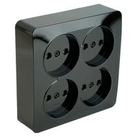 Розетка на 4 гнезда без заземления, квадрат София (черный) / Stekker MST10-14S-02