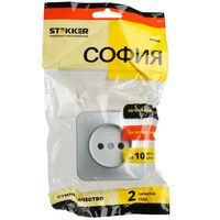 Розетка без заземления София (серебро) / Stekker MST10-11-03