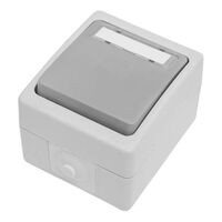 Выключатель одноклавишный самовозвратный с окном для маркировки Велена (белый/серый) / Stekker PSW10-214-54