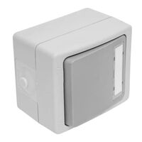 Выключатель одноклавишный самовозвратный с окном для маркировки Велена (белый/серый) / Stekker PSW10-214-54