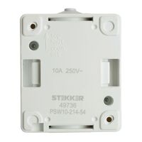 Выключатель одноклавишный самовозвратный с окном для маркировки Велена (белый/серый) / Stekker PSW10-214-54