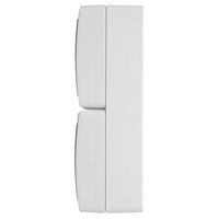 Розетка двойная вертикальная с заземлением и крышкой Велена (белый/серый) / Stekker PST16-22-54V