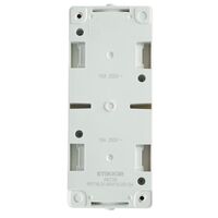 Блок вертикальный: розетка с/з и крышкой и выключатель двухклавишный Велена (белый/серый) / Stekker PST16-21-54V/10-221-54