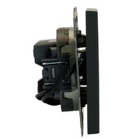 Выключатель одноклавишный с подсветкой Эмили (черный уголь) / Stekker RSW10-5101-05