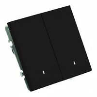 Выключатель двухклавишный с подсветкой Эмили (черный уголь) / Stekker RSW10-5102-05